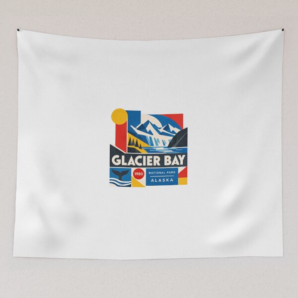 Item preview, Glacier Bay National Park Alaska 1980 Travel Souvenir Mountains Whale designed and sold by Simsimah26Parks.