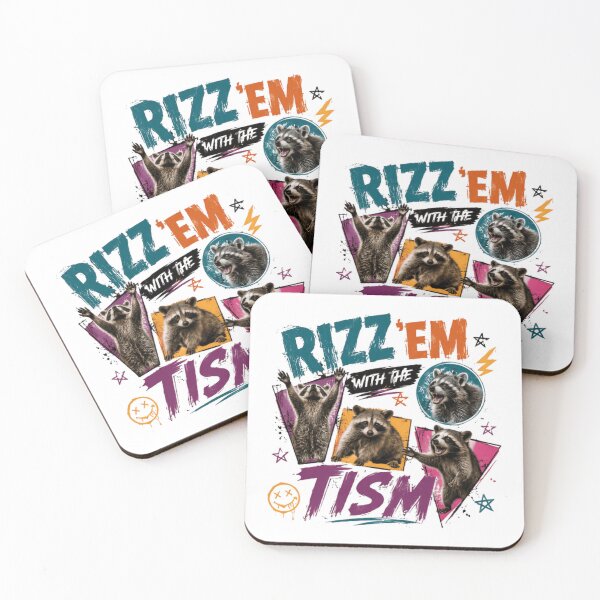Item preview, Rizz 'Em With The Tism Funny Raccoon Meme Gen Z Humor designed and sold by JonesFlora2025.