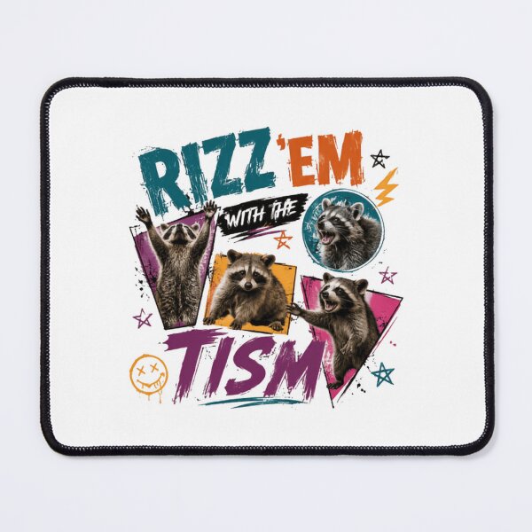 Item preview, Rizz 'Em With The Tism Funny Raccoon Meme Gen Z Humor designed and sold by JonesFlora2025.