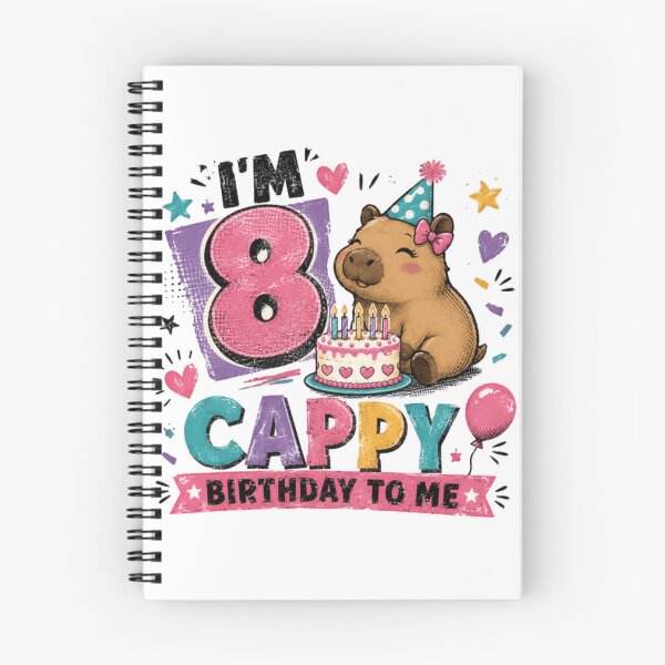 Item preview, I'm 8 Cappy Birthday To Me Capybara Eight Years Old Birthday Celebration designed and sold by JonesFlora2025.