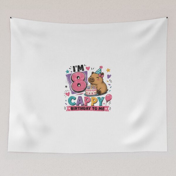 Item preview, I'm 8 Cappy Birthday To Me Capybara Eight Years Old Birthday Celebration designed and sold by JonesFlora2025.