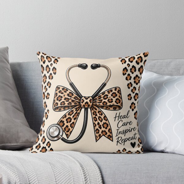 Item preview, Leopard Stethoscope Healthcare Throw Blanket Heal Care Inspire Repeat designed and sold by ClinicalHubs.