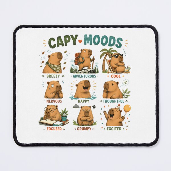 Item preview, Capy Moods Capybara Emotions Animal Lover Gift designed and sold by RetroMini2026.