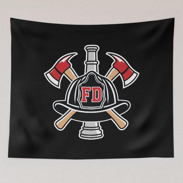 Item preview, Firefighter Helmet Crossed Axes - FD Badge designed and sold by Marshallamoakohene.