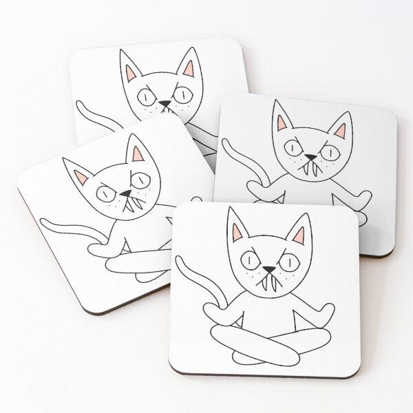Item preview, yoga cat - white designed and sold by motherbrainart.