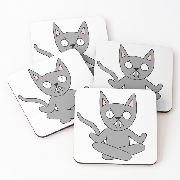 Item preview, yoga cat - gray designed and sold by motherbrainart.