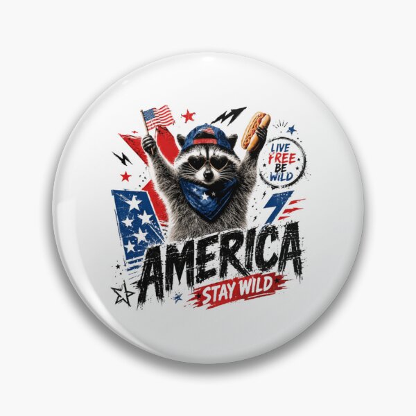 Item preview, Raccoon Patriot America Live Free Be Wild Stay Wild designed and sold by JonesFlora2025.