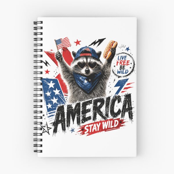 Item preview, Raccoon Patriot America Live Free Be Wild Stay Wild designed and sold by JonesFlora2025.