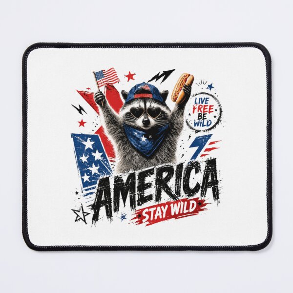 Item preview, Raccoon Patriot America Live Free Be Wild Stay Wild designed and sold by JonesFlora2025.