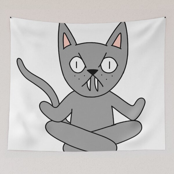 Item preview, yoga cat - gray designed and sold by motherbrainart.