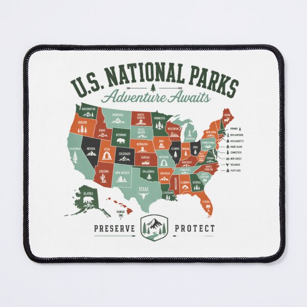 Item preview, U.S. National Parks Adventure Awaits Preserve Protect Traveler Explorer Outdoor Enthusiast designed and sold by RetroMini2026.