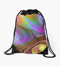 Curling up, Abstract Fractal wallart Drawstring Bag