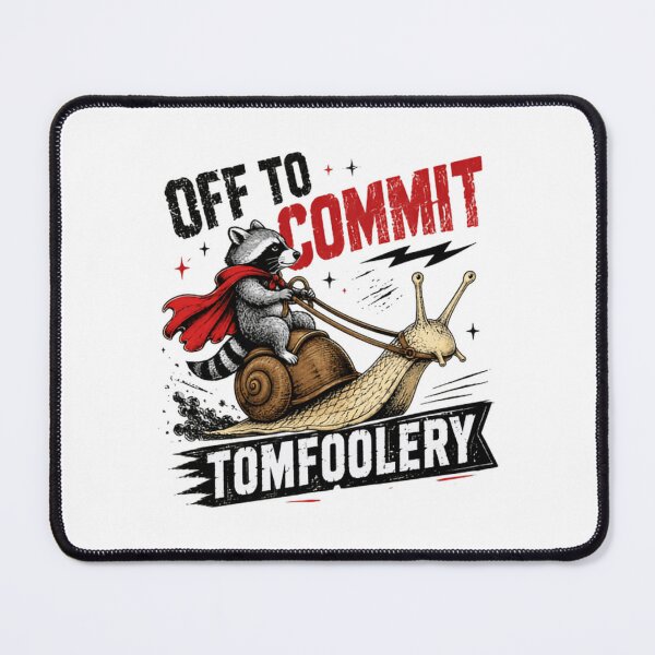 Item preview, Off To Commit Tomfoolery Raccoon Snail Mischief Humor designed and sold by JonesFlora2025.