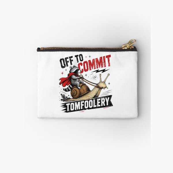 Item preview, Off To Commit Tomfoolery Raccoon Snail Mischief Humor designed and sold by JonesFlora2025.