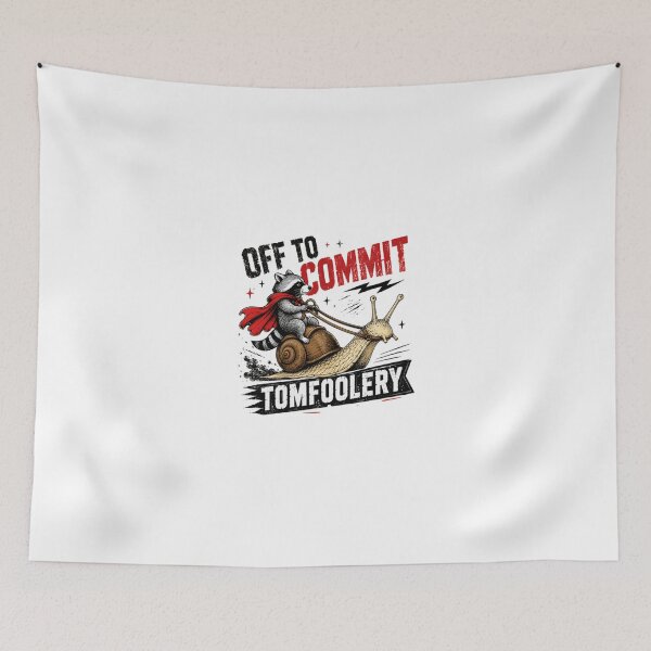 Item preview, Off To Commit Tomfoolery Raccoon Snail Mischief Humor designed and sold by JonesFlora2025.