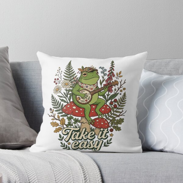 Item preview, Cute Frog Playing Banjo on Mushroom - Take It Easy designed and sold by RoyalDeluxGo.