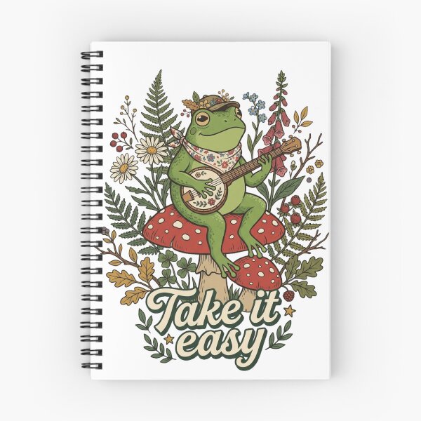 Item preview, Cute Frog Playing Banjo on Mushroom - Take It Easy designed and sold by RoyalDeluxGo.