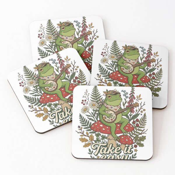 Item preview, Cute Frog Playing Banjo on Mushroom - Take It Easy designed and sold by RoyalDeluxGo.