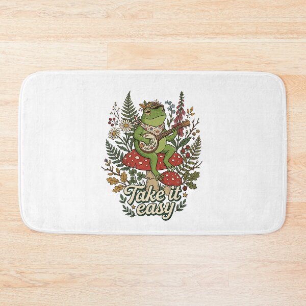 Item preview, Cute Frog Playing Banjo on Mushroom - Take It Easy designed and sold by RoyalDeluxGo.