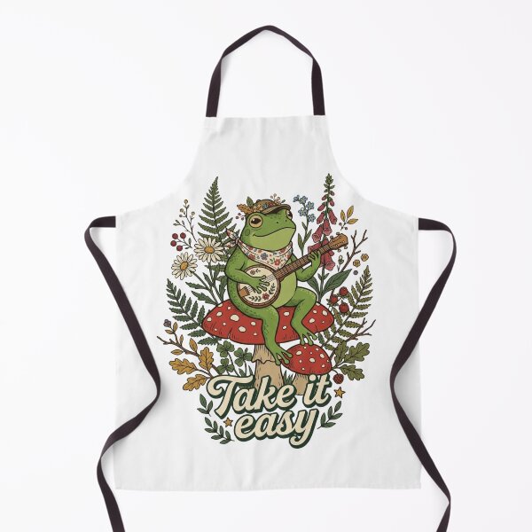 Item preview, Cute Frog Playing Banjo on Mushroom - Take It Easy designed and sold by RoyalDeluxGo.