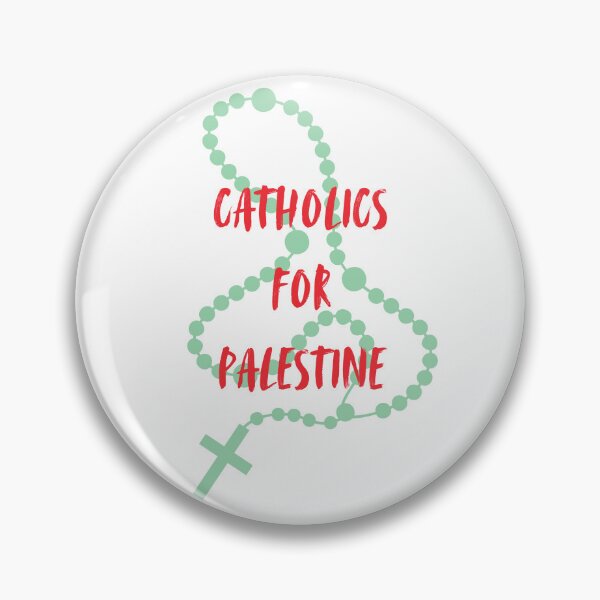 Item preview, Catholics for Palestine Green Rosary Red Text designed and sold by CobraHotlyDesigns.