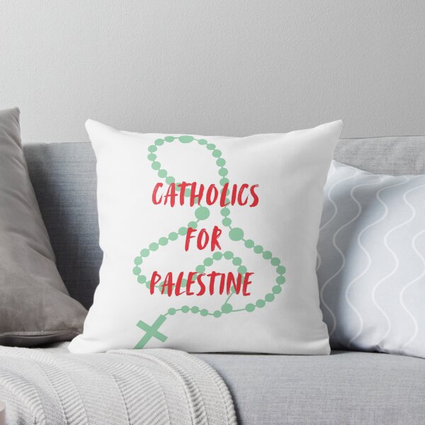 Item preview, Catholics for Palestine Green Rosary Red Text designed and sold by CobraHotlyDesigns.
