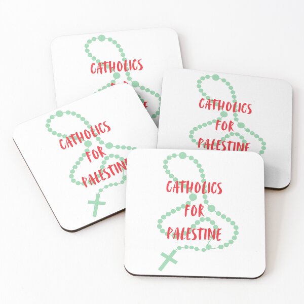 Item preview, Catholics for Palestine Green Rosary Red Text designed and sold by CobraHotlyDesigns.