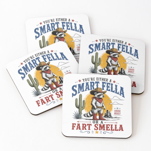 Item preview, You're Either A Smart Fella Or A Fart Smella Choose Wisely Raccoon Cowboy Humor designed and sold by JonesFlora2025.