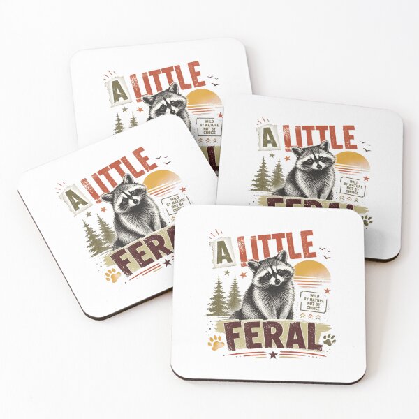 Item preview, A Little Feral Wild By Nature Not By Choice Raccoon Wild Animal Lover designed and sold by RetroMini2026.