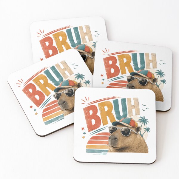 Item preview, Bruh Capybara Sunglasses Retro Summer Meme Animal Lover designed and sold by JonesFlora2025.