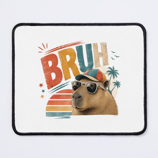 Item preview, Bruh Capybara Sunglasses Retro Summer Meme Animal Lover designed and sold by JonesFlora2025.