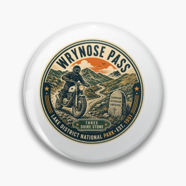Item preview, Wrynose Pass Lake District National Park Est. 1951 Three Shire Stone Cumberland Westmorland Lancashire Motorcycle Travel Biker designed and sold by Simsimah26Parks.