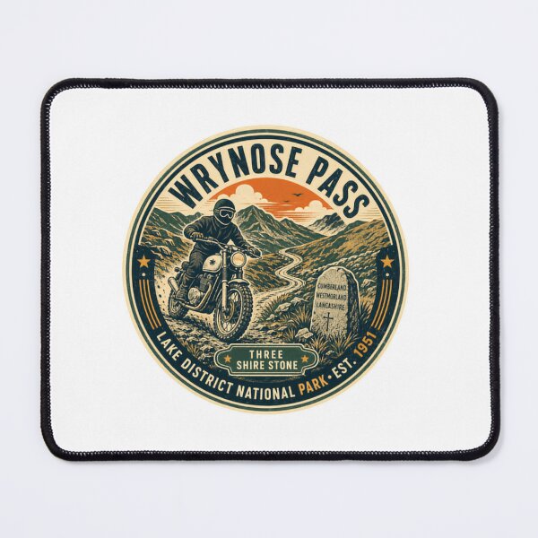 Item preview, Wrynose Pass Lake District National Park Est. 1951 Three Shire Stone Cumberland Westmorland Lancashire Motorcycle Travel Biker designed and sold by Simsimah26Parks.