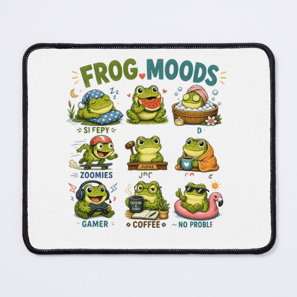 Item preview, Frog Moods Sleepy Zoomies Judge Pay Gamer Coffee No Probl Amphibian Fan designed and sold by RetroMini2026.