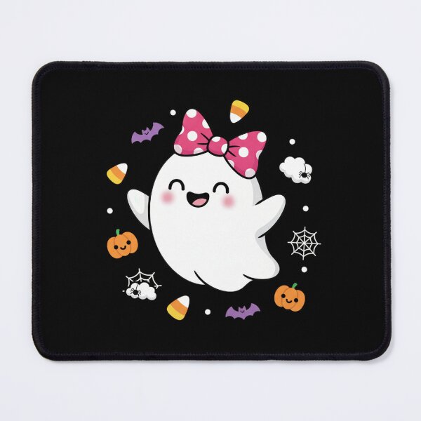 Item preview, Cute Kawaii Ghost Pink Bow Halloween Kids T-Shirt – Pumpkin, Bat and Candy Corn Design designed and sold by FestivityFinds.
