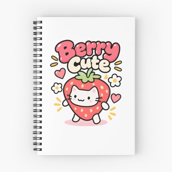 Item preview, Berry Cute Cat Strawberry Kawaii Kitty Fan designed and sold by SkeletonsDanger.