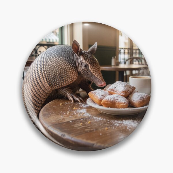 Item preview, Armadillo Has Coffee and Beignets in the French Quarter designed and sold by Tridentulus.