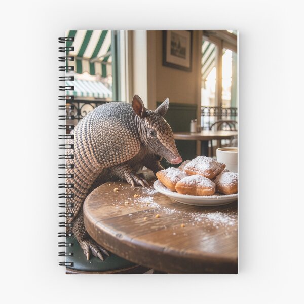 Item preview, Armadillo Has Coffee and Beignets in the French Quarter designed and sold by Tridentulus.