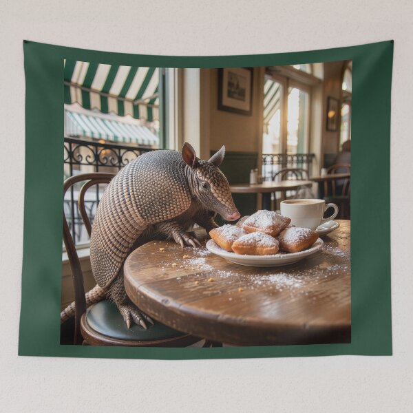 Aperçu de l'œuvre Armadillo propose du café et des beignets dans le quartier français créée et vendue par Tridentulus.