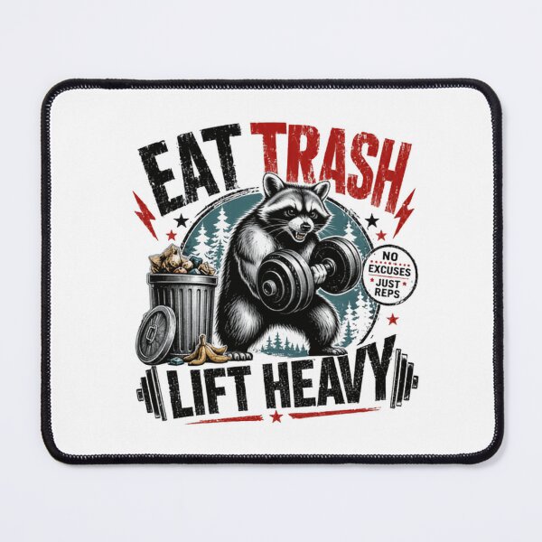 Item preview, Eat Trash Lift Heavy Raccoon Gym Weightlifting Motivation designed and sold by JonesFlora2025.