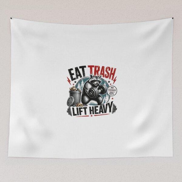 Item preview, Eat Trash Lift Heavy Raccoon Gym Weightlifting Motivation designed and sold by JonesFlora2025.