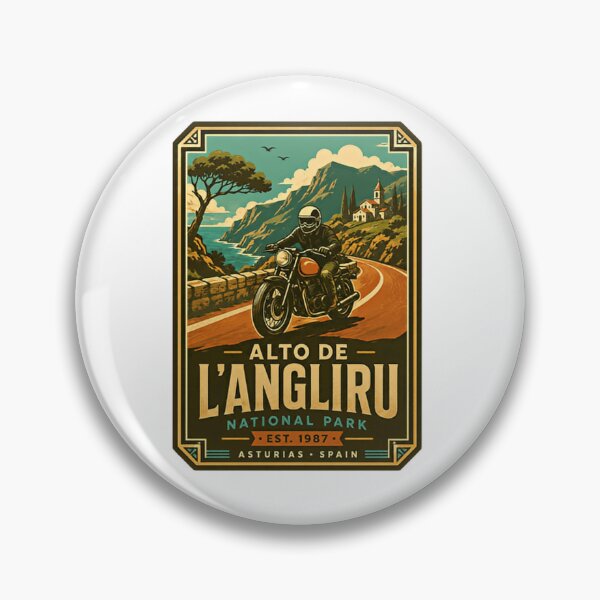 Item preview, Alto De L'Angliru National Park Est. 1987 Asturias Spain Motorcycle Biker Traveler designed and sold by Simsimah26Parks.