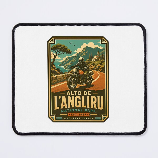 Item preview, Alto De L'Angliru National Park Est. 1987 Asturias Spain Motorcycle Biker Traveler designed and sold by Simsimah26Parks.