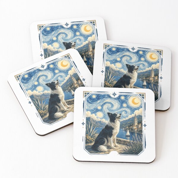 Item preview, Border Collie Dog Night Sky Stars Moon Pet Owner designed and sold by HumansStuck12.
