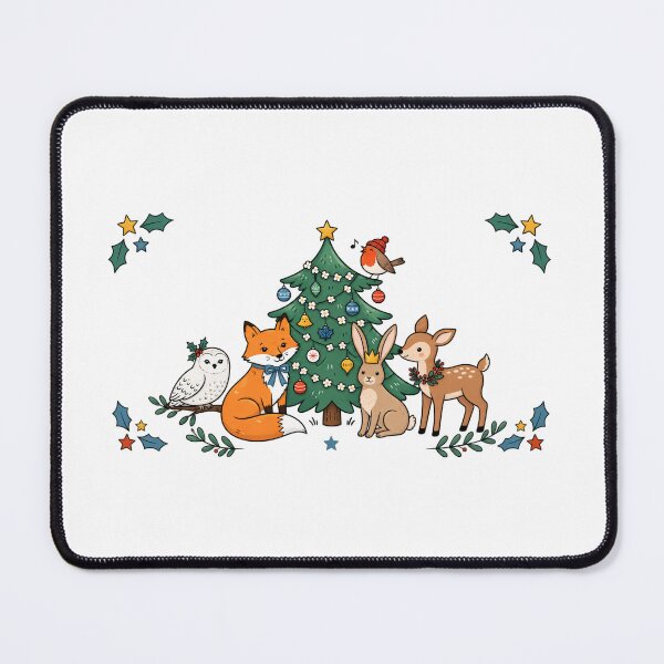 Item preview, Whimsical Woodland Christmas Animals | Fox Owl Deer Rabbit Holiday Tree designed and sold by MrDev.