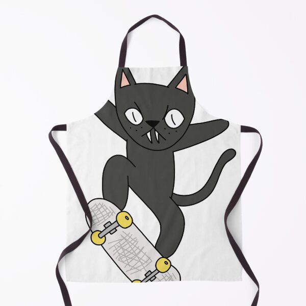 Item preview, mean cat skateboarding - black designed and sold by motherbrainart.