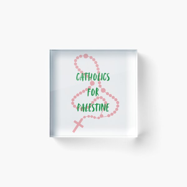 Item preview, Catholics for Palestine Red Rosary Green Text designed and sold by CobraHotlyDesigns.