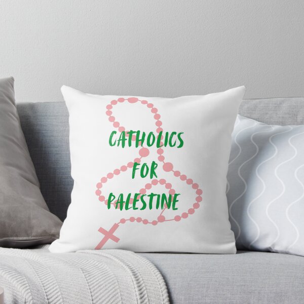 Item preview, Catholics for Palestine Red Rosary Green Text designed and sold by CobraHotlyDesigns.