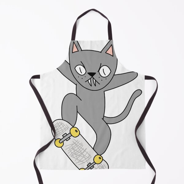 Item preview, mean cat skateboarding - gray designed and sold by motherbrainart.