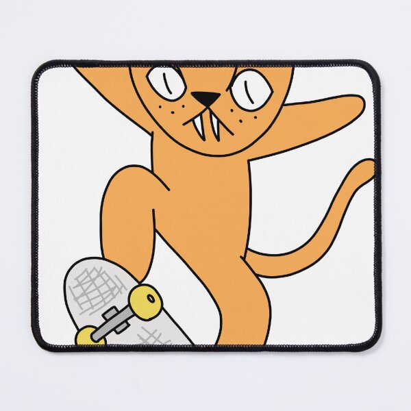 Item preview, mean cat skateboarding - orange designed and sold by motherbrainart.